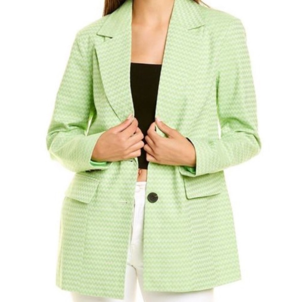 NWT AVEC LES FILLES Lime & White Blazer